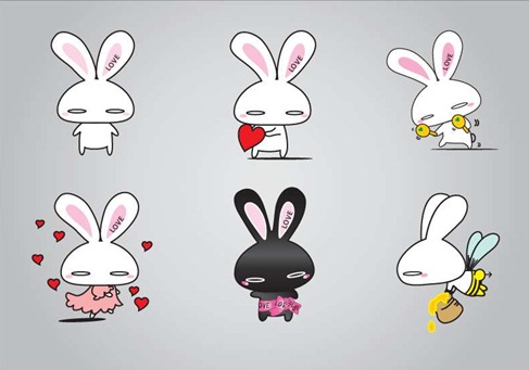 Rabbits Vector Illustration Preview