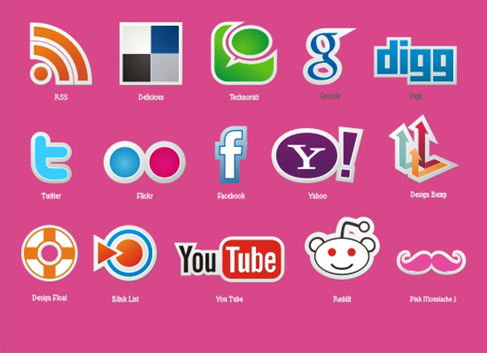 Free Social Icons Vector Set Preview