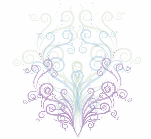 Swirl Floral Ornament Vector Graphic