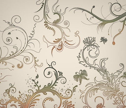 5 Floral Ornaments Vector