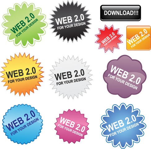 Free Web 2.0 Buttons Vector Pack