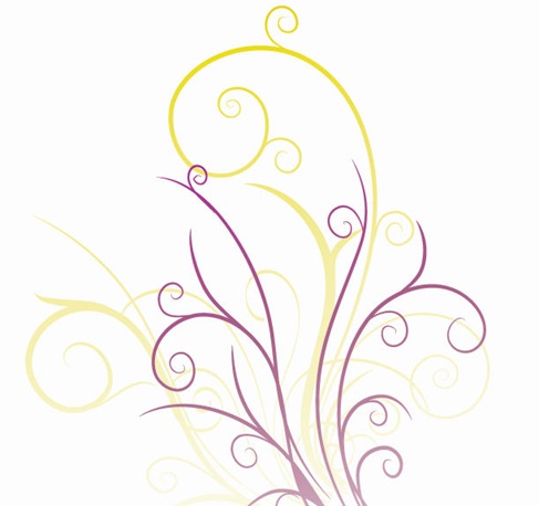 Abstraction with Floral Swirls Vector Graphic