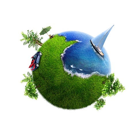 Conceptual Symbol of a Green Earth Globe Graphics (3)