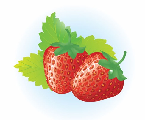 Free Fresh and Tasty Strawberries Vector Illustration