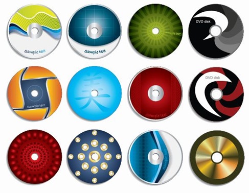 CD Labels Vector Graphic Set