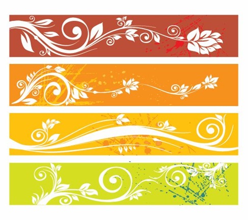 Floral Website Banners Vector Graphic