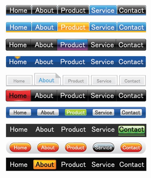 Free-Vector-Web-Glossy-Navigation-Templates