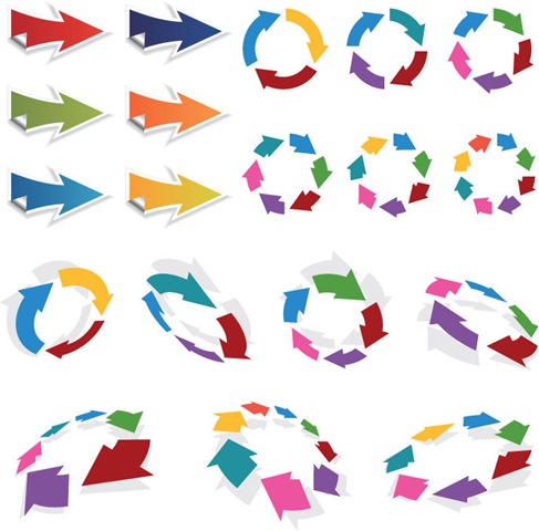 Colorful-3D-Vector-Arrows-Set