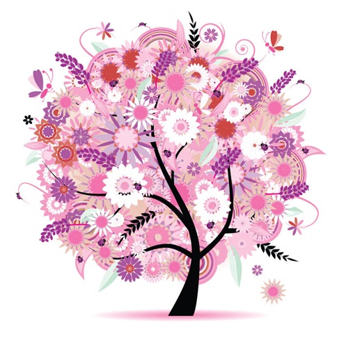 Tree-with-Flowers-Vector-Illustration