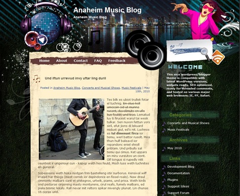 Free WordPress Theme - Musik Preview