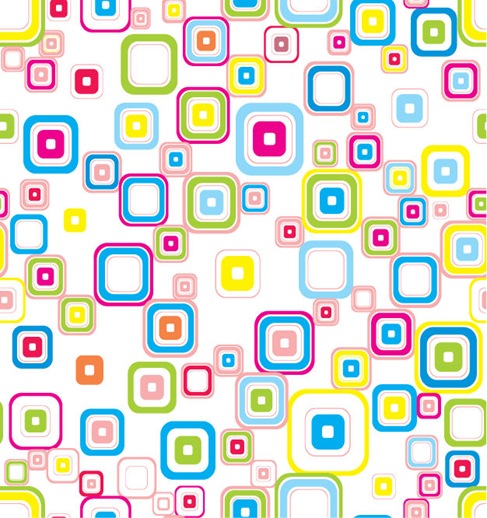 Vector Colorful Seamless Retro Pattern With Rounded Squares