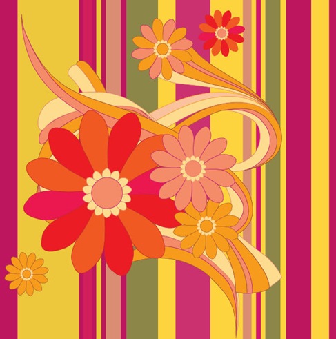 Vector Flower with Color Background