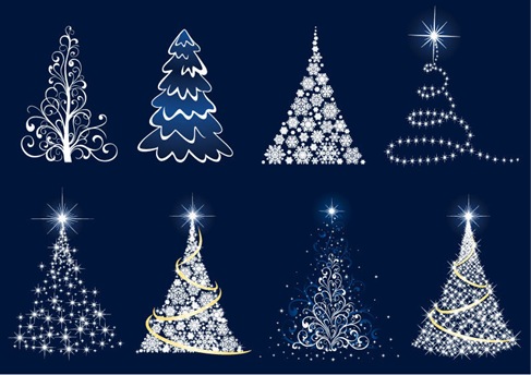 Abstract Christmas Tree Vector Set