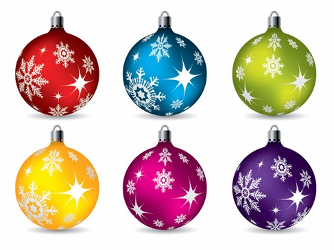 Colorful Christmas Ball Ornaments Vector