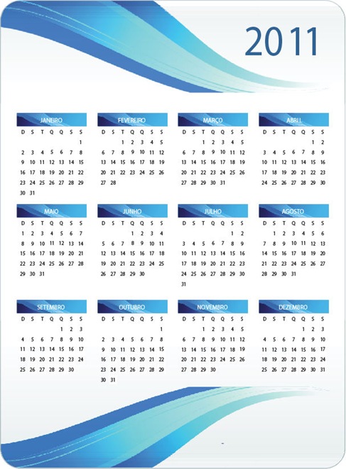 Printable 2011 Calendar Vector 01