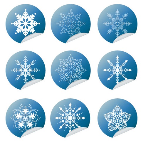 Snowflake Winter Set Vector