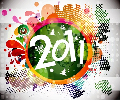 2011 New Year Floral Backgound Vector Graphic