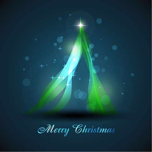 Abstract Glowing Christmas Tree Vector Art