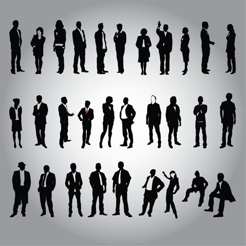 Business People Silhouette Vector Set