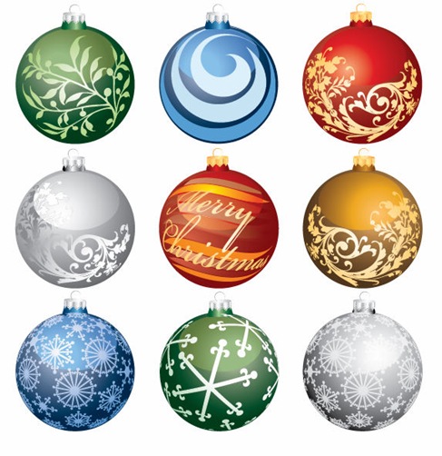 Christmas Ornament Balls Vector Set