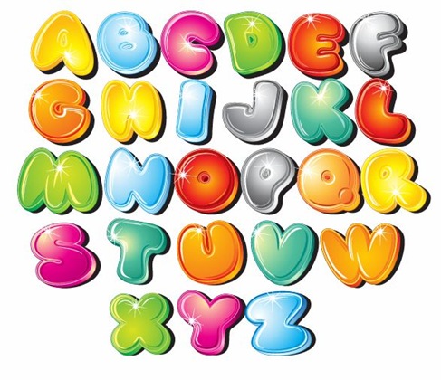 Cartoon Style Letters Vector Set