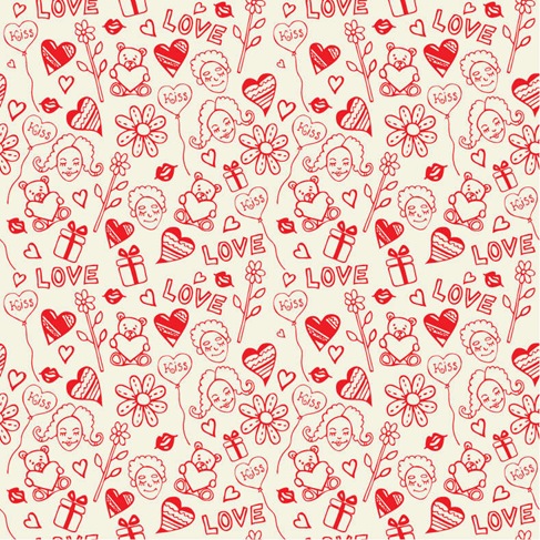 Romantic Love Seamless Pattern Vector