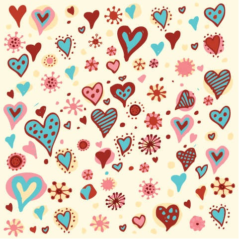 Valentines Day Hearts Pattern Vector Graphic