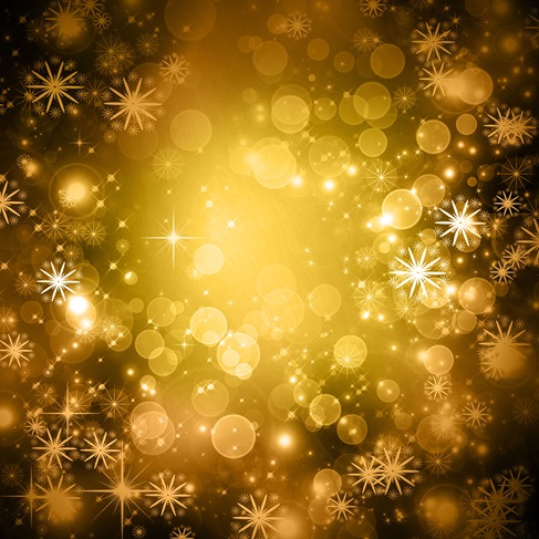 Yellow Glittery Snowflak Winter Background Preview