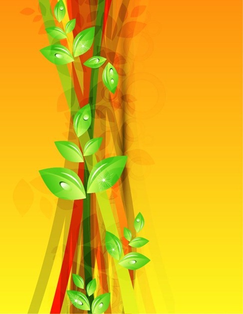 Abstract Green Floral Vector Background