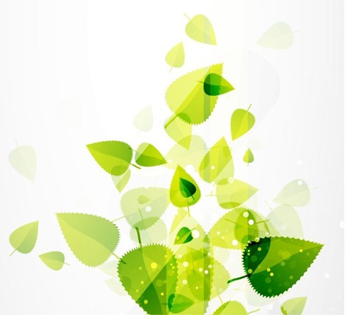 Abstract Green Leaves Vector Background