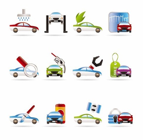 Car Services Vector Icons