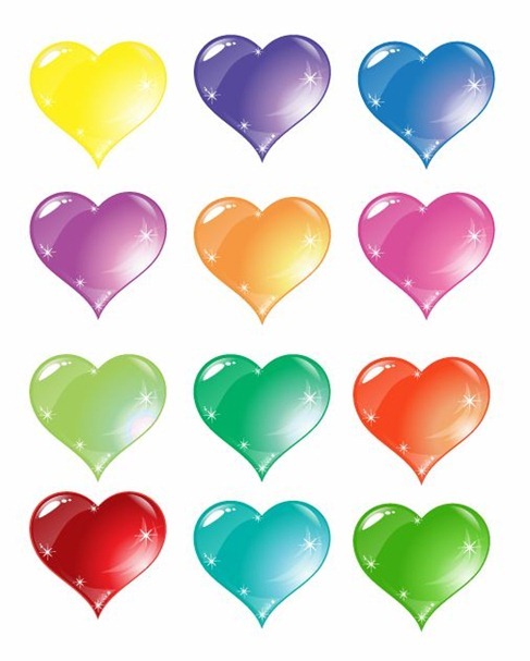 Colorful Heart Love Vector Set