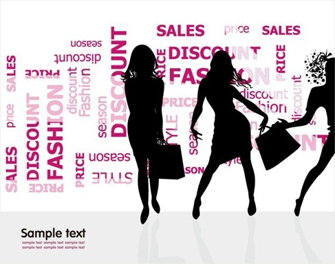 Fashion Shopping Silhouettes Vector Illustration