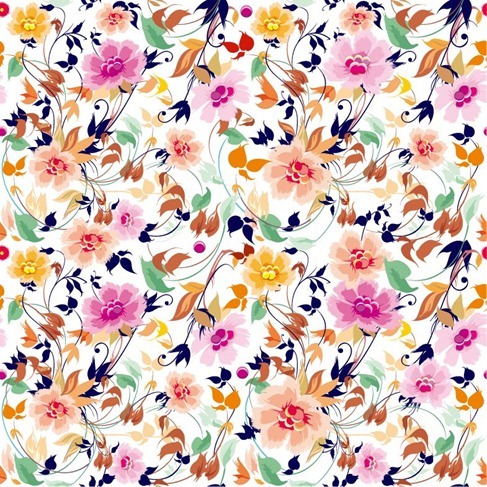 Flowers Seamless Pattern Element Vector Background