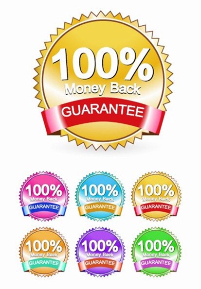 Money Back Guarantee Label Vector Set