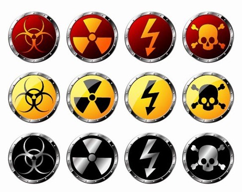 Round Radiation Warning Vector Graphics