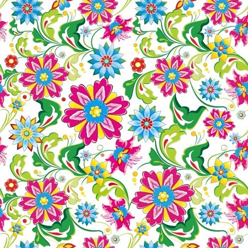 Showy Seamless Floral Vector Background