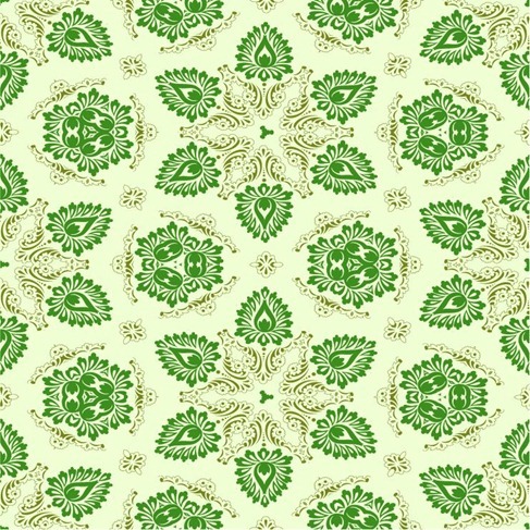 Vector Green Seamless Floral Ornament