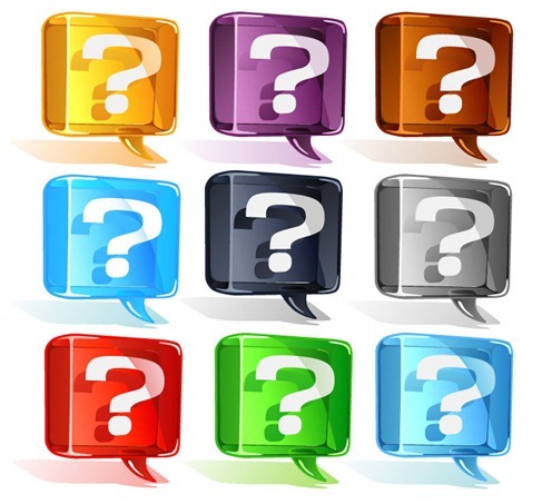 Colorful Question Mark Vector Set