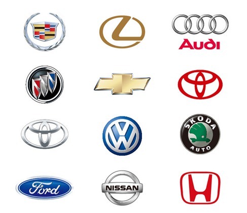 12 Automobile Logos Vector