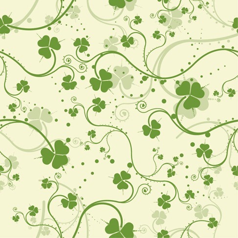 Green Seamless Floral Vector Background