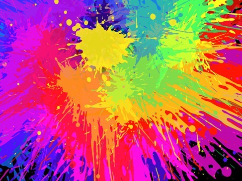 Colourful Bright Ink Splat Design Vector