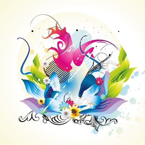 Floral Design Vector Graphic