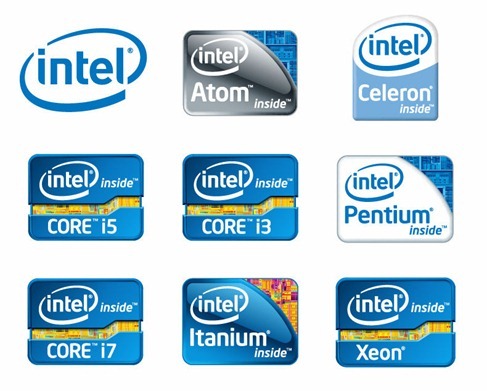 Intel Chip Logos Vector