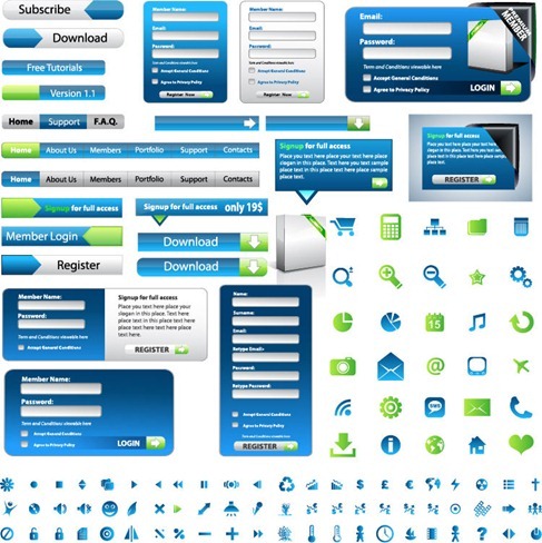 Web Design Elements Vector Set