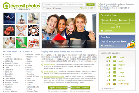 Depositphotos Homepage