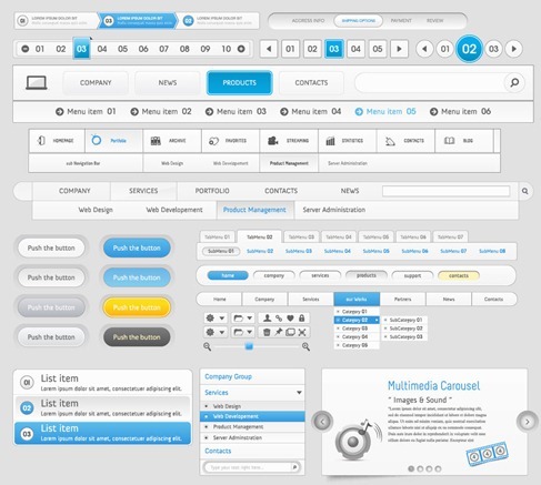 Web Design Navigation Menu Vector Pack