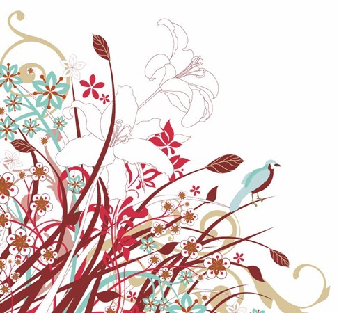 Abstract Floral Flowers Vector Graphic