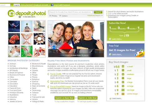 Depositphotos Homepage