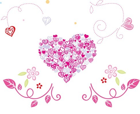 Floral Love Heart Vector Graphic